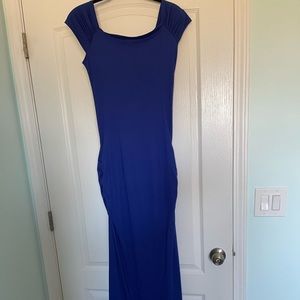 HP* Motherbee Maternity Short Sleeved Roushed Bodycon Maternity Dress